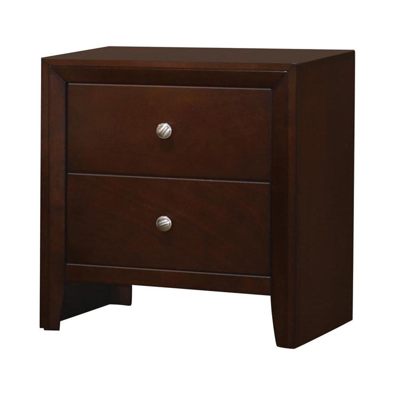 Serenity Rectangular 2-drawer Nightstand Rich Merlot