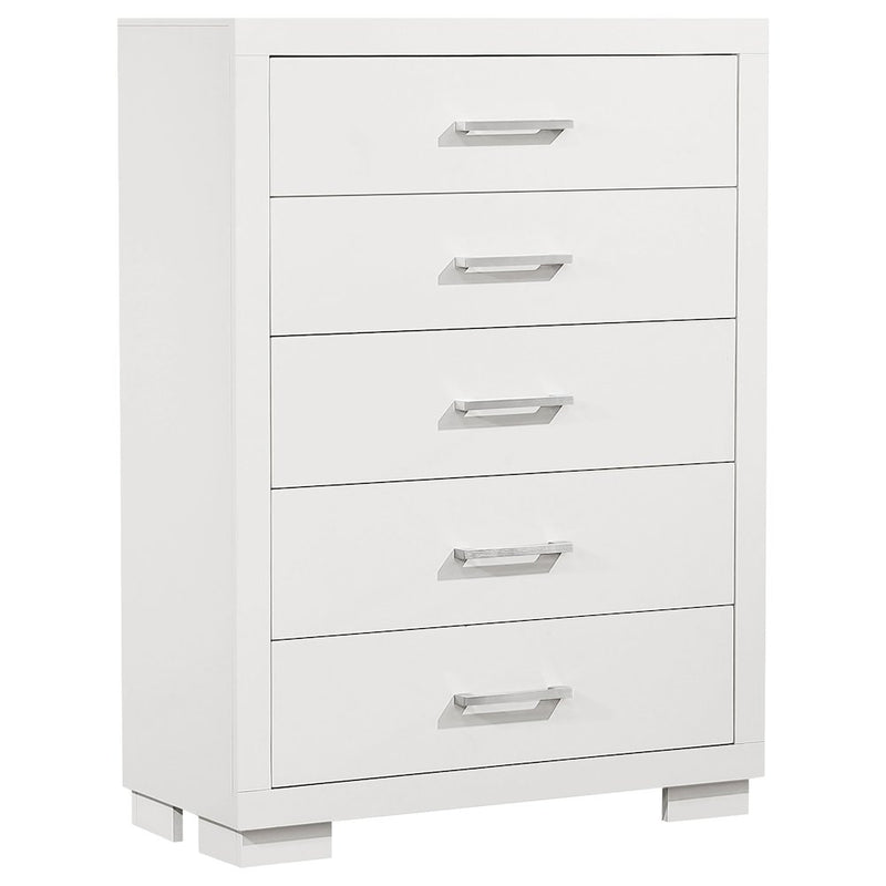 Jessica 5-drawer Bedroom Chest Cream White