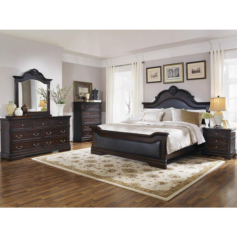 Cambridge Queen Panel Bed Cappuccino and Brown