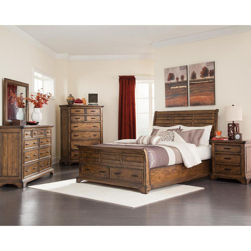 Elk Grove Eastern King Storage Bed Vintage Bourbon