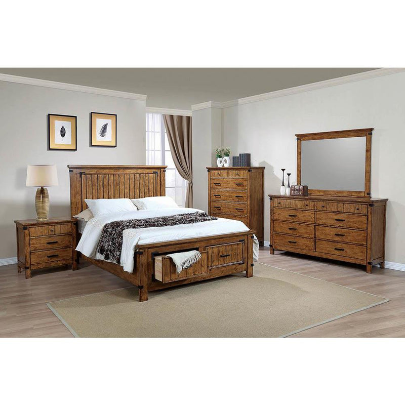 Brenner Queen Storage Bed Rustic Honey