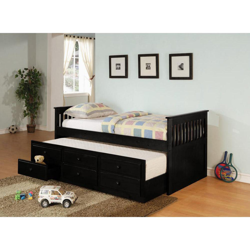 Rochford Twin Captain's Daybed with Storage Trundle Black