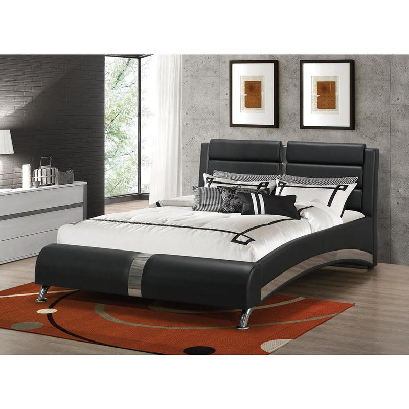 Jeremaine California King Upholstered Bed Black