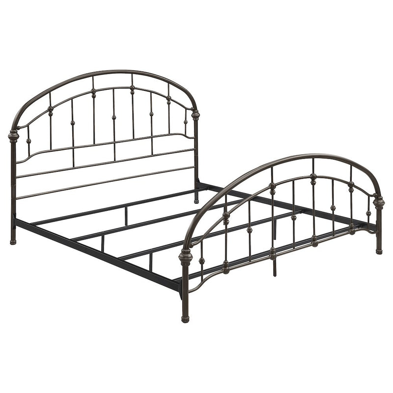 Rowan Metal Eastern King Open Frame Bed Dark Bronze