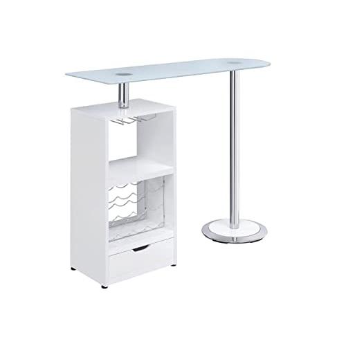 Koufax 1-drawer Bar Table Glossy White