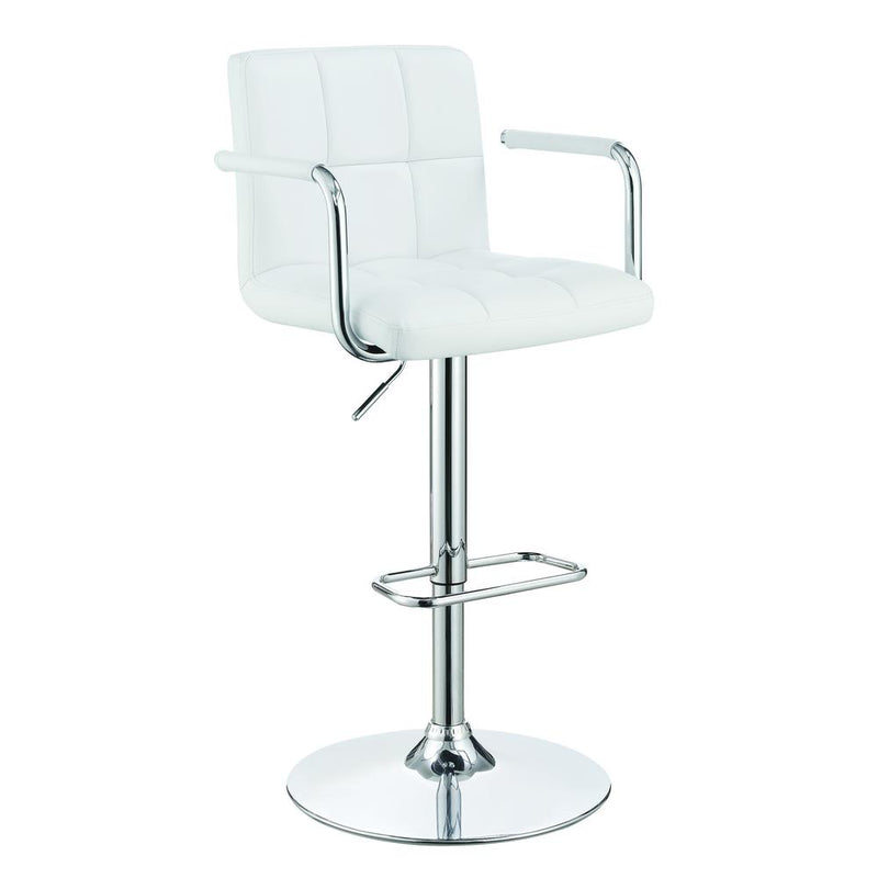 Palomar Adjustable Height Bar Stool White and Chrome