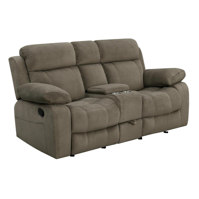 Myleene Glider Loveseat with Console Mocha