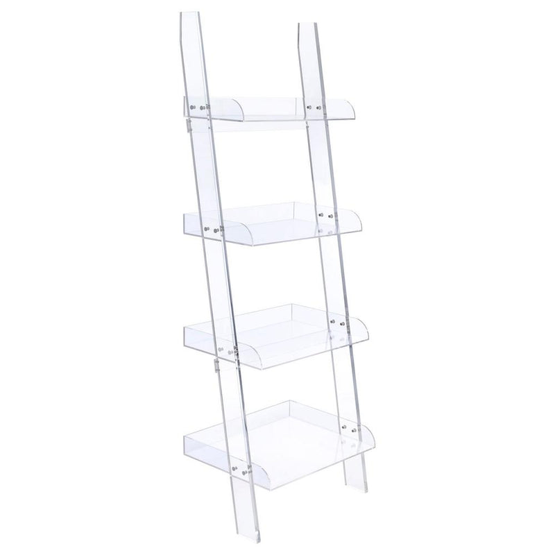 Amaturo 4-shelf Ladder Bookcase Clear