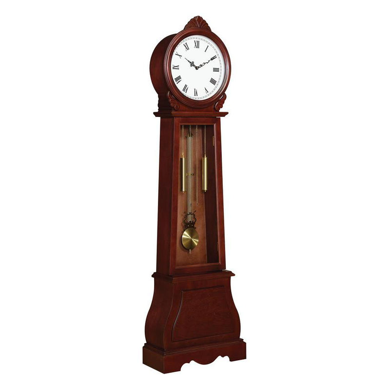 Narcissa Grandfather Clock with Chime Brown Red