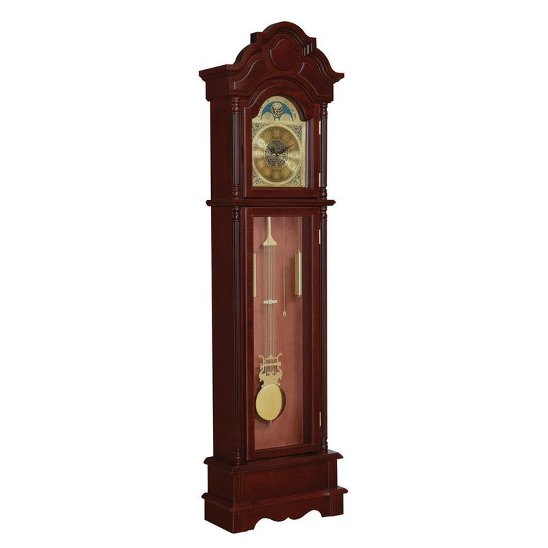 Diggory Grandfather Clock Brown Red and Clear