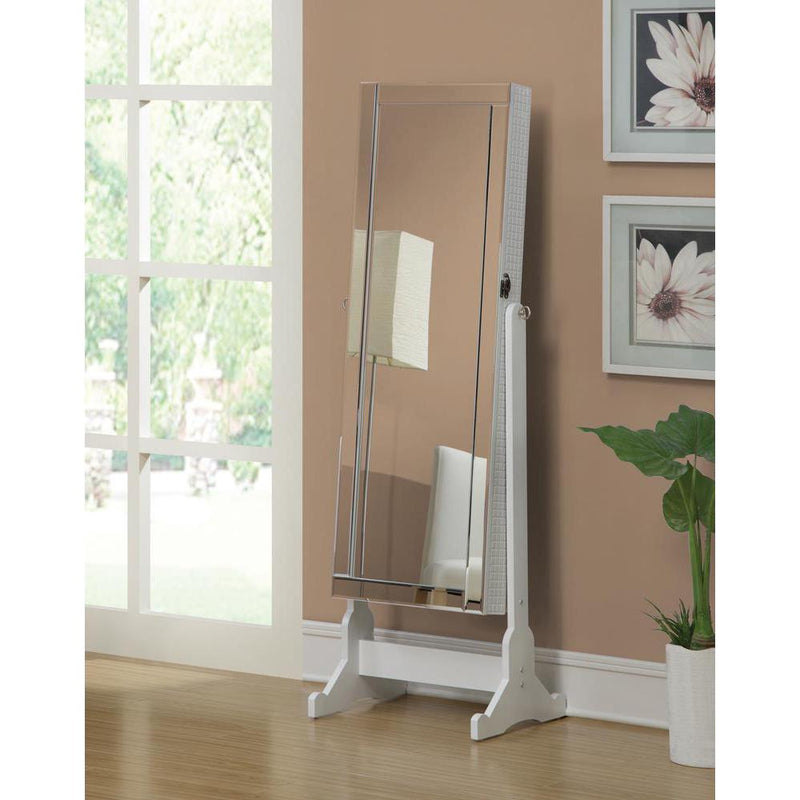 Zayas Storage Jewelry Cheval Mirror White