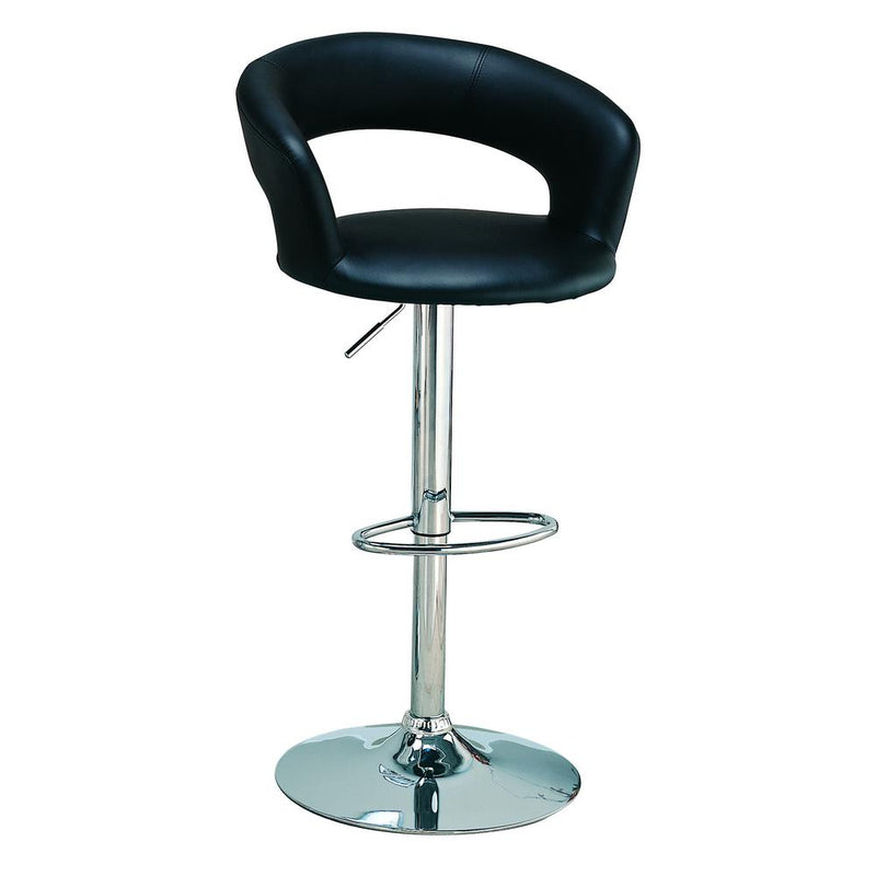 Barraza 29  Adjustable Height Bar Stool Black and Chrome