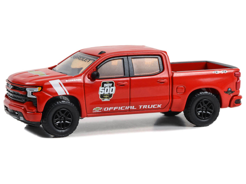 2023 Chevrolet Silverado 1500 Pickup Truck "107th Running of the Indianapolis 500 Official Truck" Red "Hobby Exclusive" Series 1/64 Diecast Model Car by Greenlight