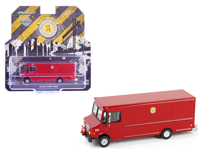 2020 Step Van with Traffic Cone Mounts "Village of Arlington Heights Public Works" Red "Hobby Exclusive" Series 1/64 Diecast Model Car by Greenlight