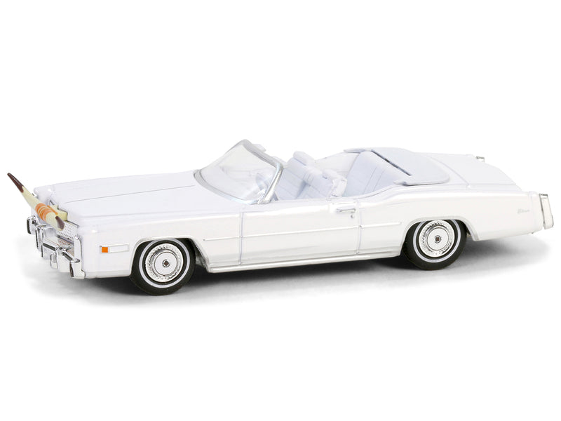 1976 Cadillac Eldorado Convertible White with White Interior and Bull Horns Hood Ornament "Hobby Exclusive" Series 1/64 Diecast Model Car by Greenlight