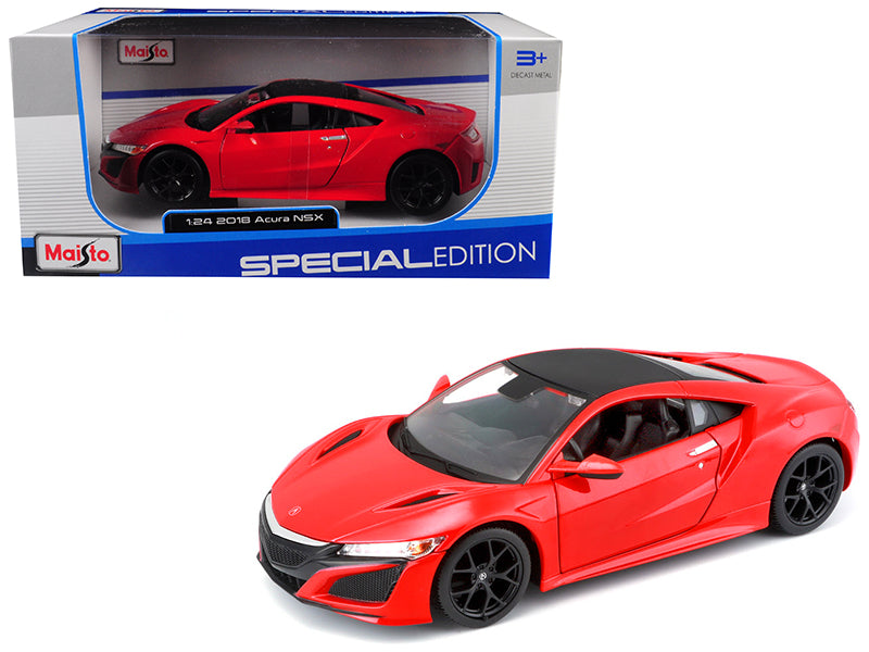 2018 Acura NSX Red with Black Top 1/24 Diecast Model Car by Maisto