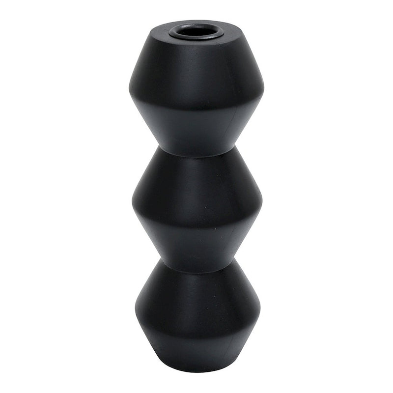 Sequence Large Wooden Candle Holder Black