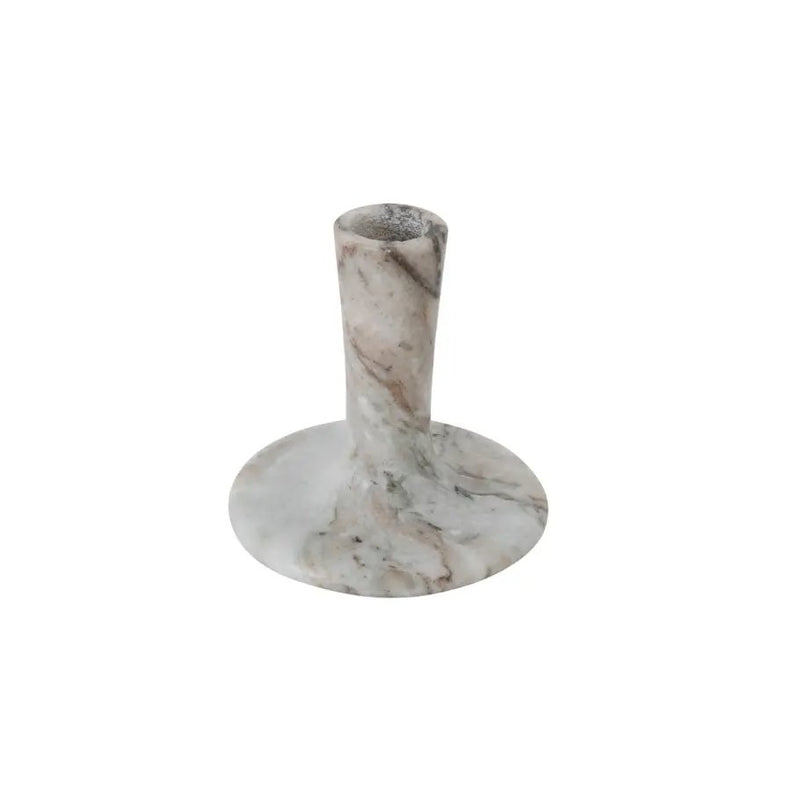 East Short Candle Holder Brown Torrent Marble