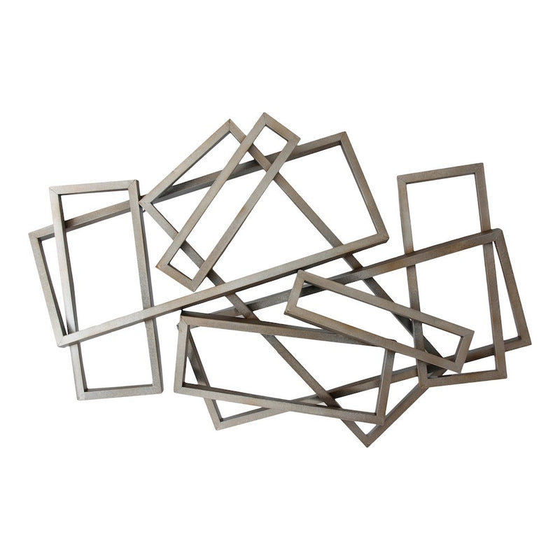 Metal Rectangles Wall Décor Silver