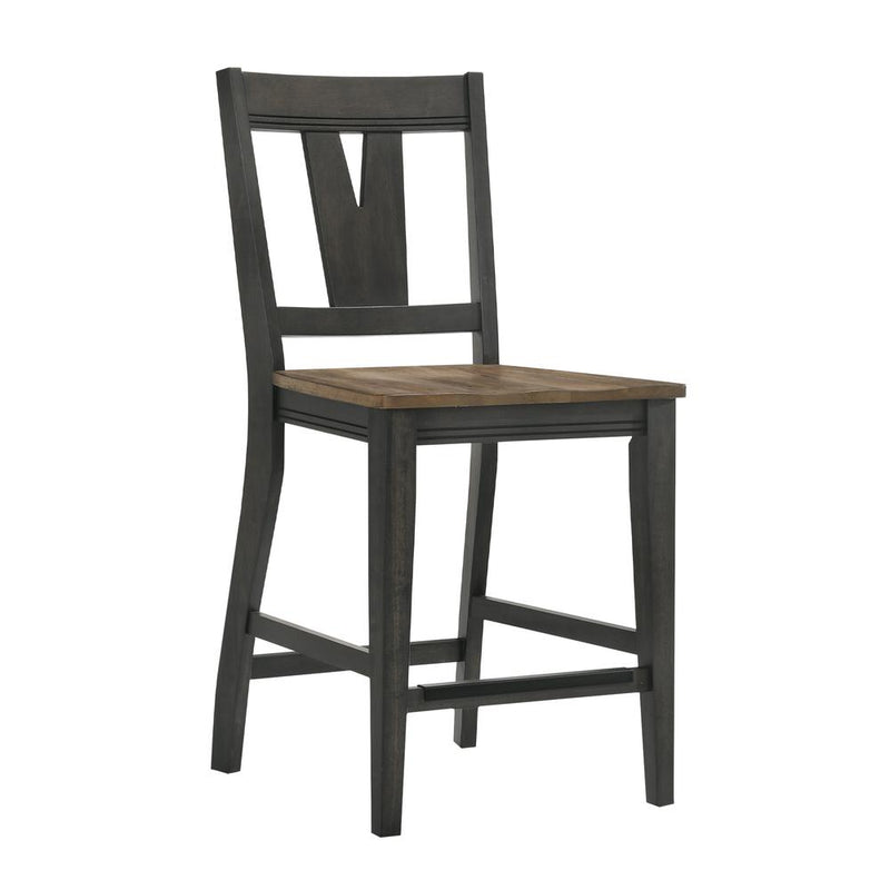 Bar stool, Splat Back in Brushed Brown & Pecan (Set of 2)