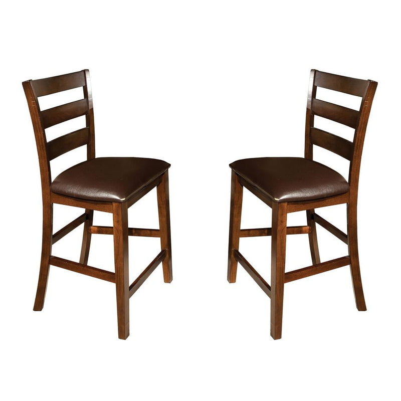 Kona 24" Ladder Back Barstool w/PU Seat (Set of 2)