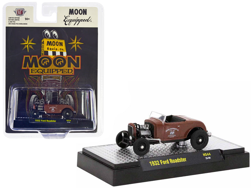 1932 Ford Roadster Brown Primer Mooneyes - Moon Equipped Limited Edition to 3300 pieces Worldwide 1/64 Diecast Model Car by M2 Machines