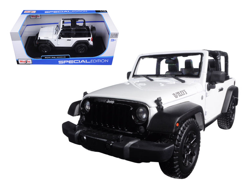 2014 Jeep Wrangler Willys White 1/18 Diecast Model Car by Maisto