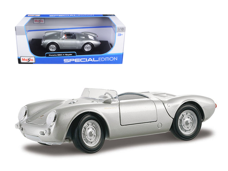 Porsche 550 A Spyder Silver 1/18 Diecast Model Car by Maisto