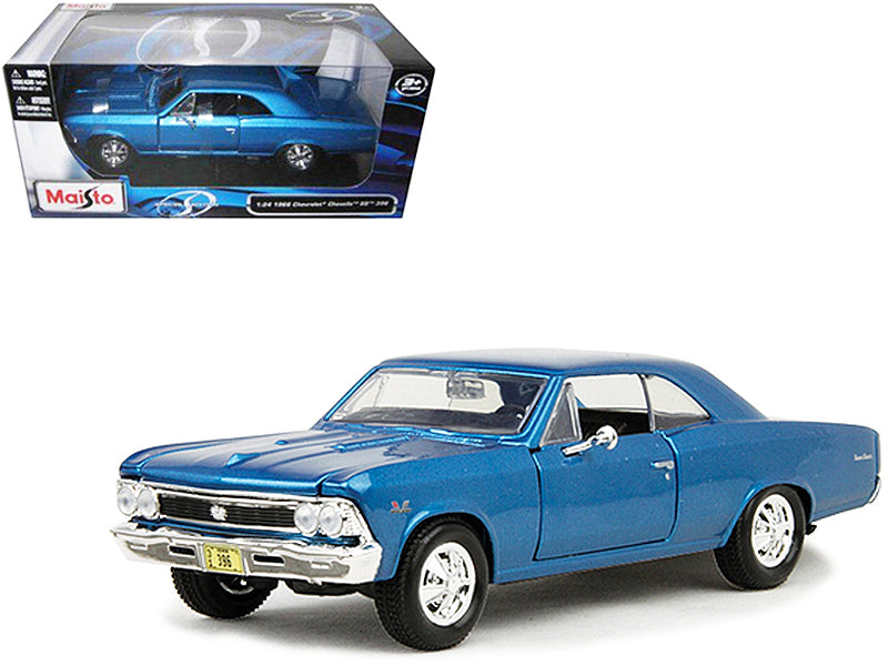 1966 Chevrolet Chevelle SS 396 Blue Metallic 1/24 Diecast Model Car by Maisto