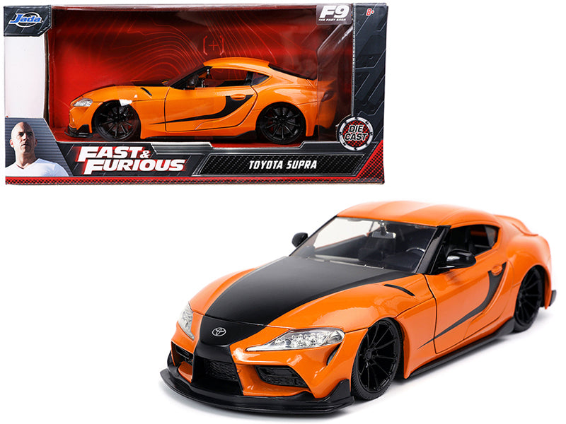 Toyota Supra Orange with Black Stripes Fast & Furious 9 F9 (2021) Movie 1/24 Diecast Model Car by Jada