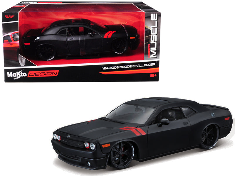 2008 Dodge Challenger Matt Black "Modern Muscle" 1/24 Diecast Model Car by Maisto