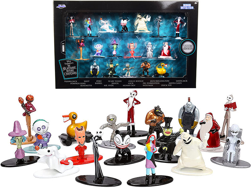 Tim Burton's The Nightmare Before Christmas Set of 18 Diecast Figurines Nano Metalfigs Series by Jada