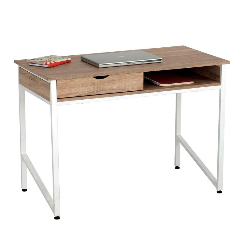 Safco Single Drawer Office Desk - Laminated Rectangle Top - 4 Legs - 43.25" Table Top Width x 21.63" Table Top Depth - 30.75" Height - Assembly Required