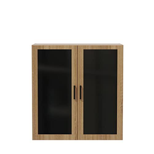 Mirella™ Glass Door Display Cabinet Sand Dune