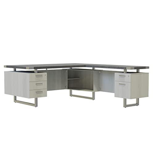 Mirella™ L-Shaped Configuration Desk, BBB/BF Stone Gray