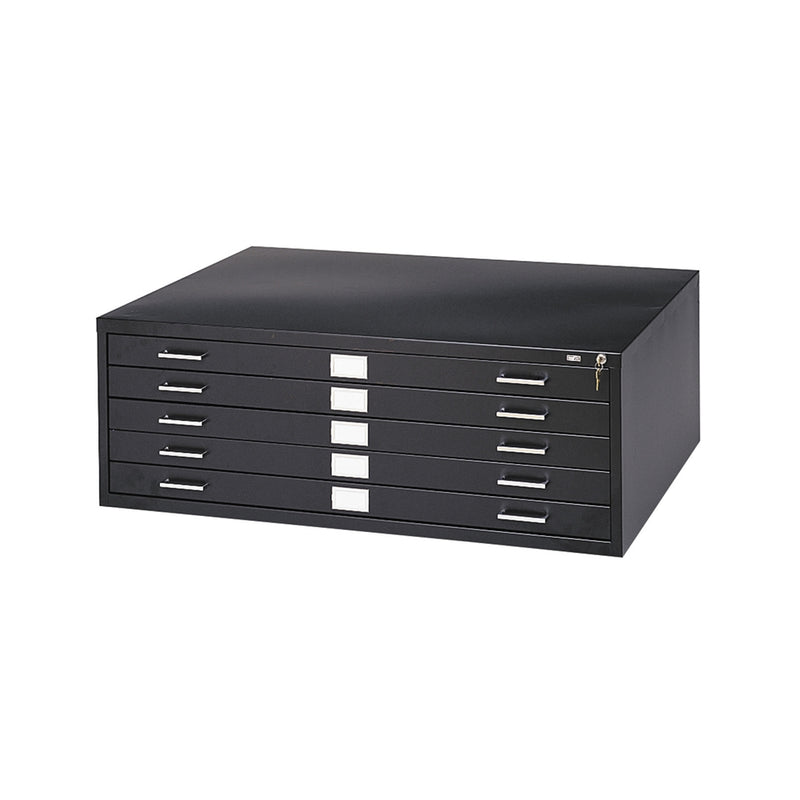 5-Drawer Steel Flat File for 24  x 36  Documents Black