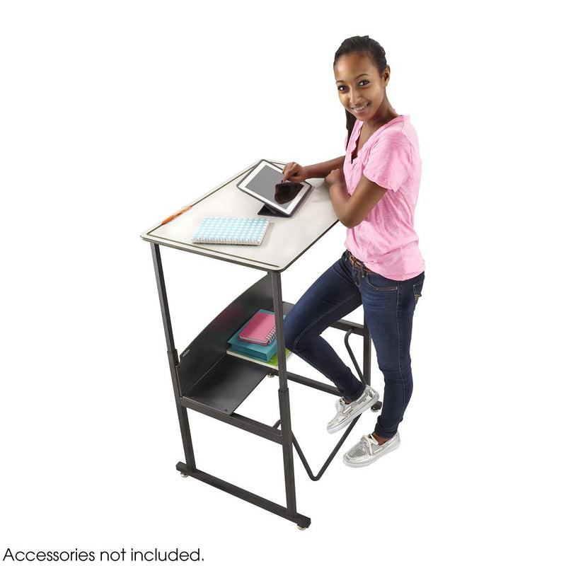 AlphaBetter® Height-Adjustable Desk, 36 x 24”, Premium or Dry Erase Top - Gray