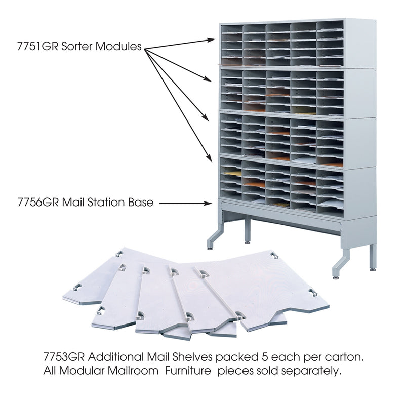 E-Z Sort® Additional Mail Trays Gray