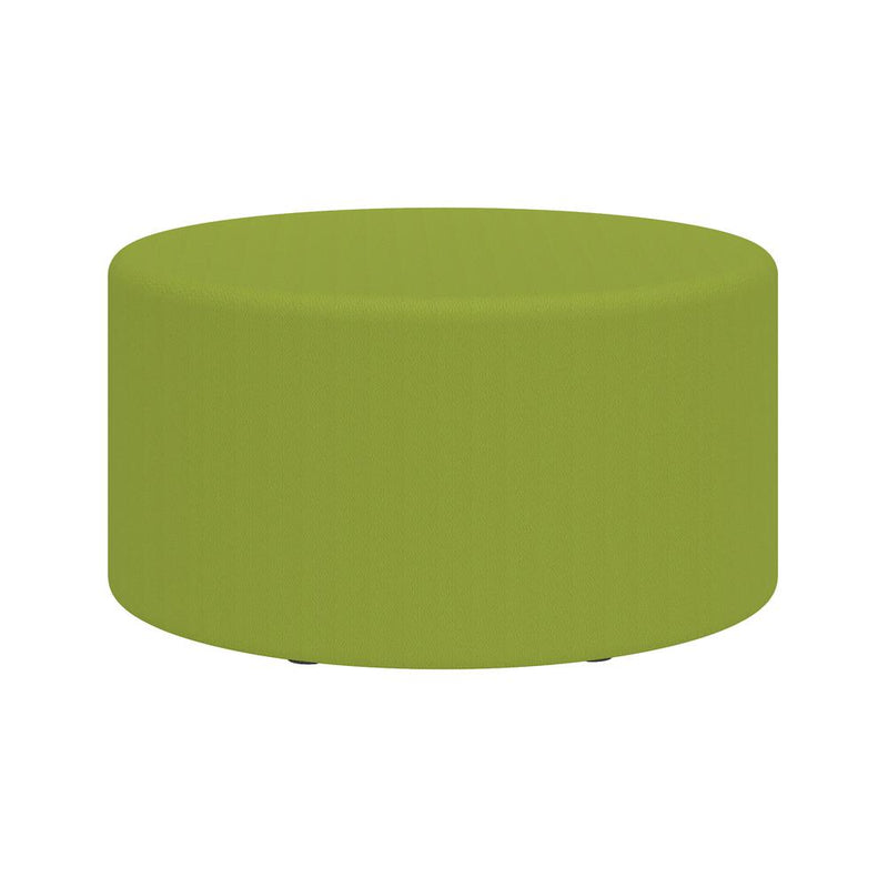 Learn 30” Cylinder Vinyl Ottoman - GreenVinyl