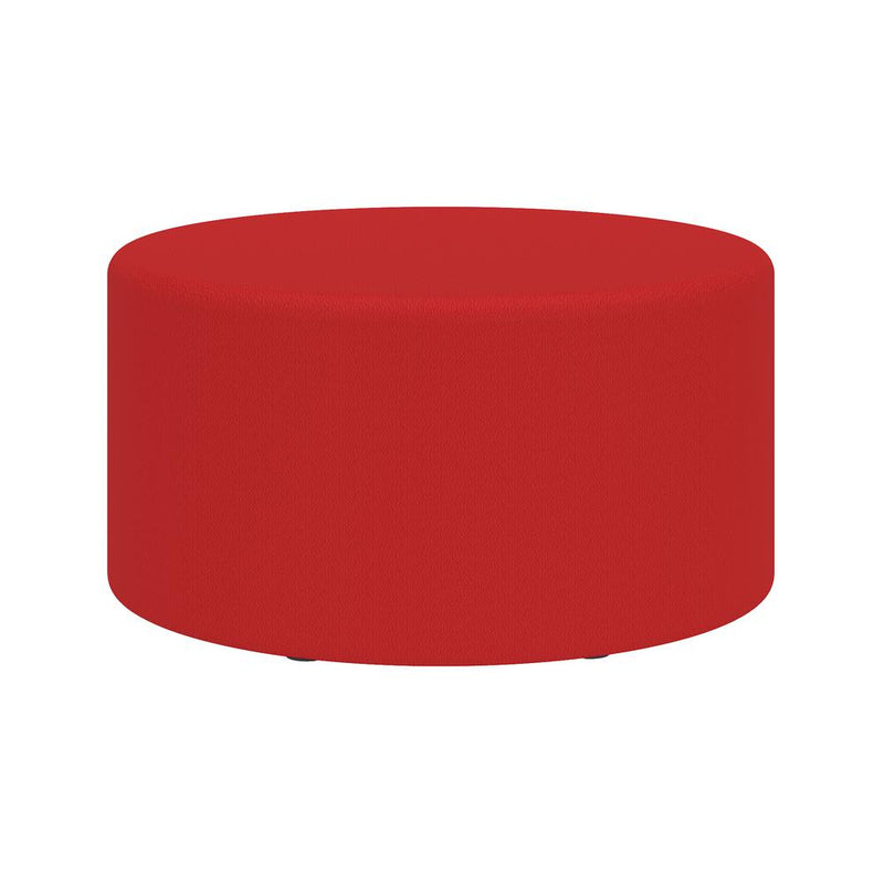 Learn 30” Cylinder Vinyl Ottoman - RedVinyl