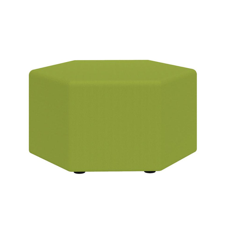 Learn 30” Hexagon Vinyl Ottoman - GreenVinyl