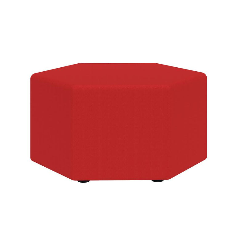 Learn 30” Hexagon Vinyl Ottoman - RedVinyl