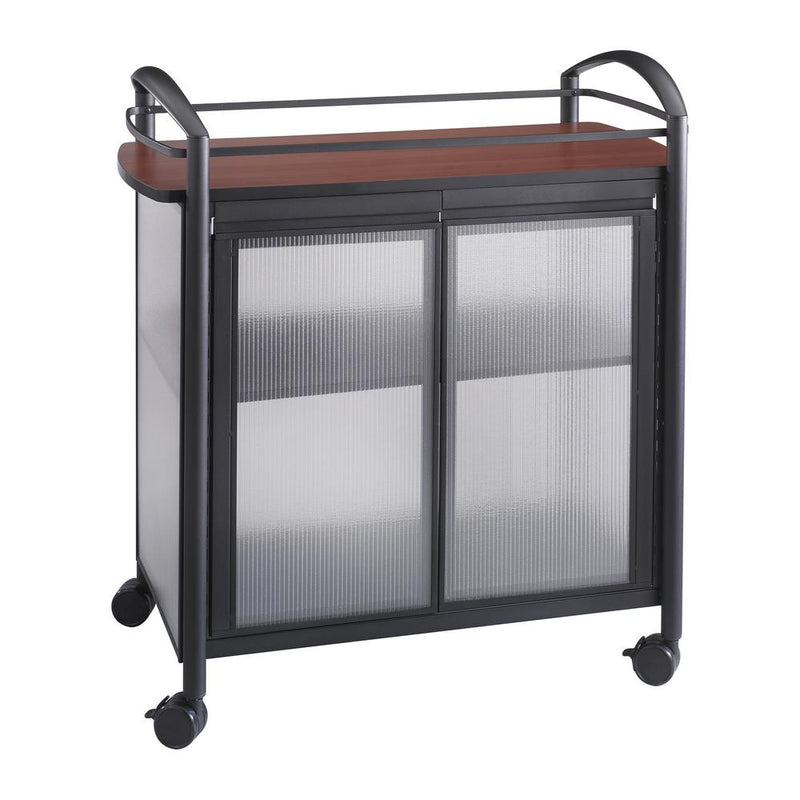 Safco Impromptu Refreshment Cart - 440.92 lb Capacity - 4 Casters - 2.50" Caster Size - Steel - x 34" Width x 21.3" Depth x 36.5" Height - Steel Frame - Black - 1 Each