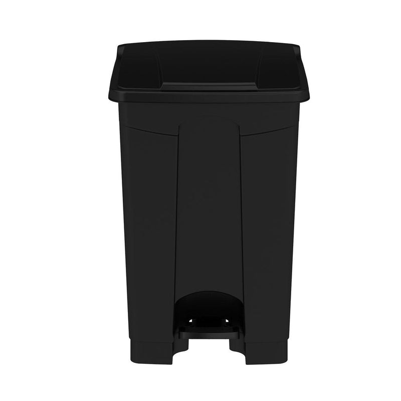 Plastic Step-On Receptacle, 12 Gallon - Black