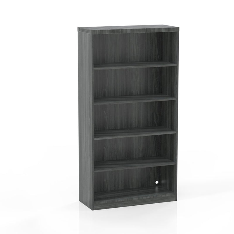 5 Shelf Bookcase (1 fixed shelf), Gray Steel