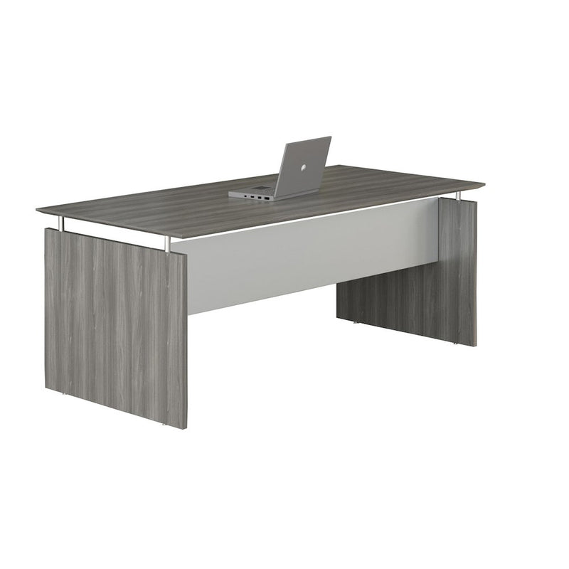 72" Rectangle Straight Desk, Gray Steel