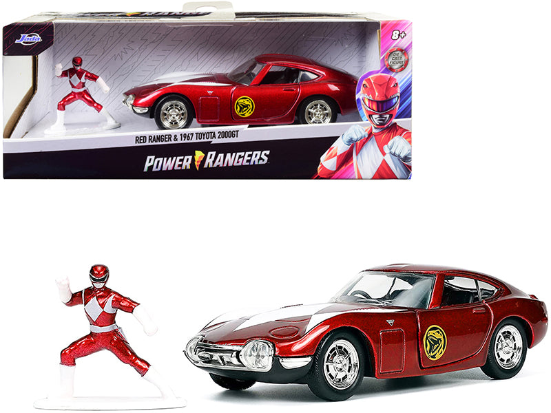 1967 Toyota 2000GT RHD (Right Hand Drive) Red Metallic and Red Ranger Diecast Figurine Power Rangers Hollywood Rides Series 1/32 Diecast Model Car by Jada