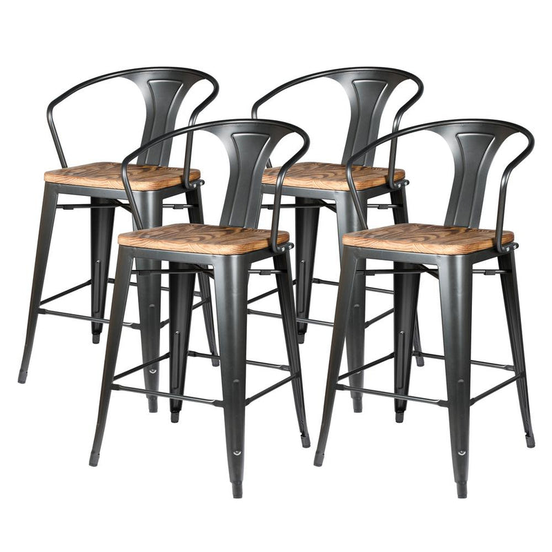 Metropolis Metal Counter Stool, (Set of 4)