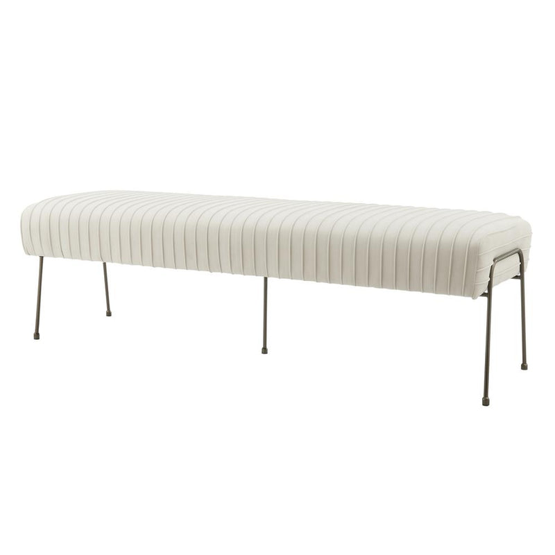 Merritt Pleated Velvet Fabric Bench