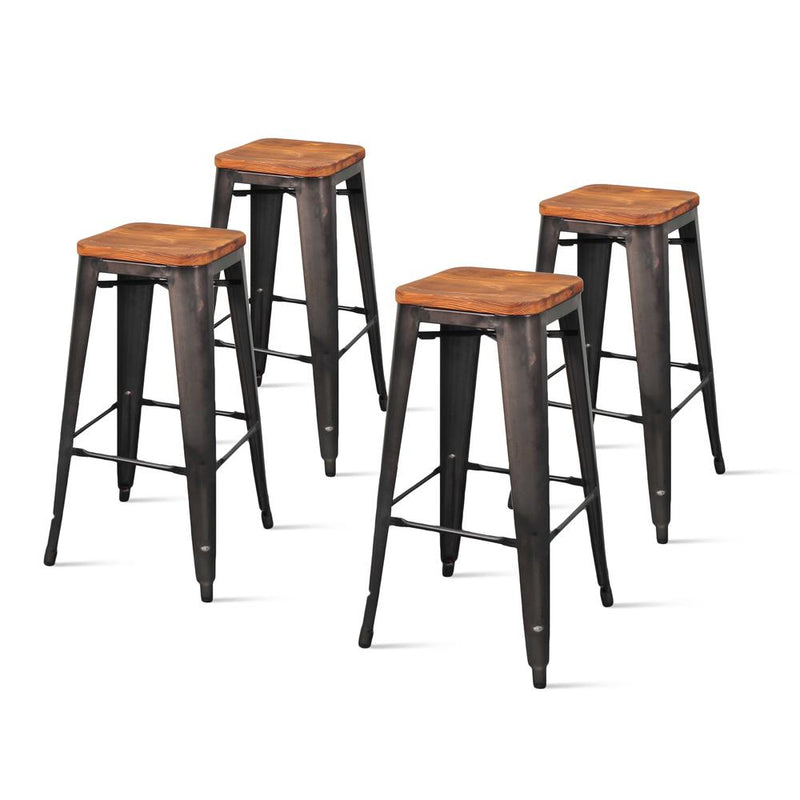 Metropolis Backless Bar Stool, (Set of 4)